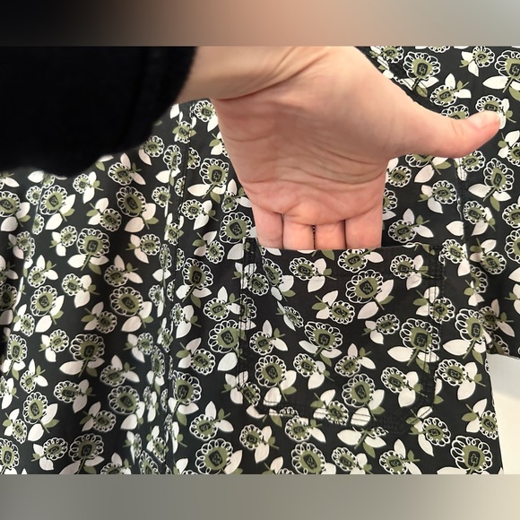 Marni black/olive/beige floral high-neck cotton midi dress - size 40 (US 6/8) - Picture 8 of 13